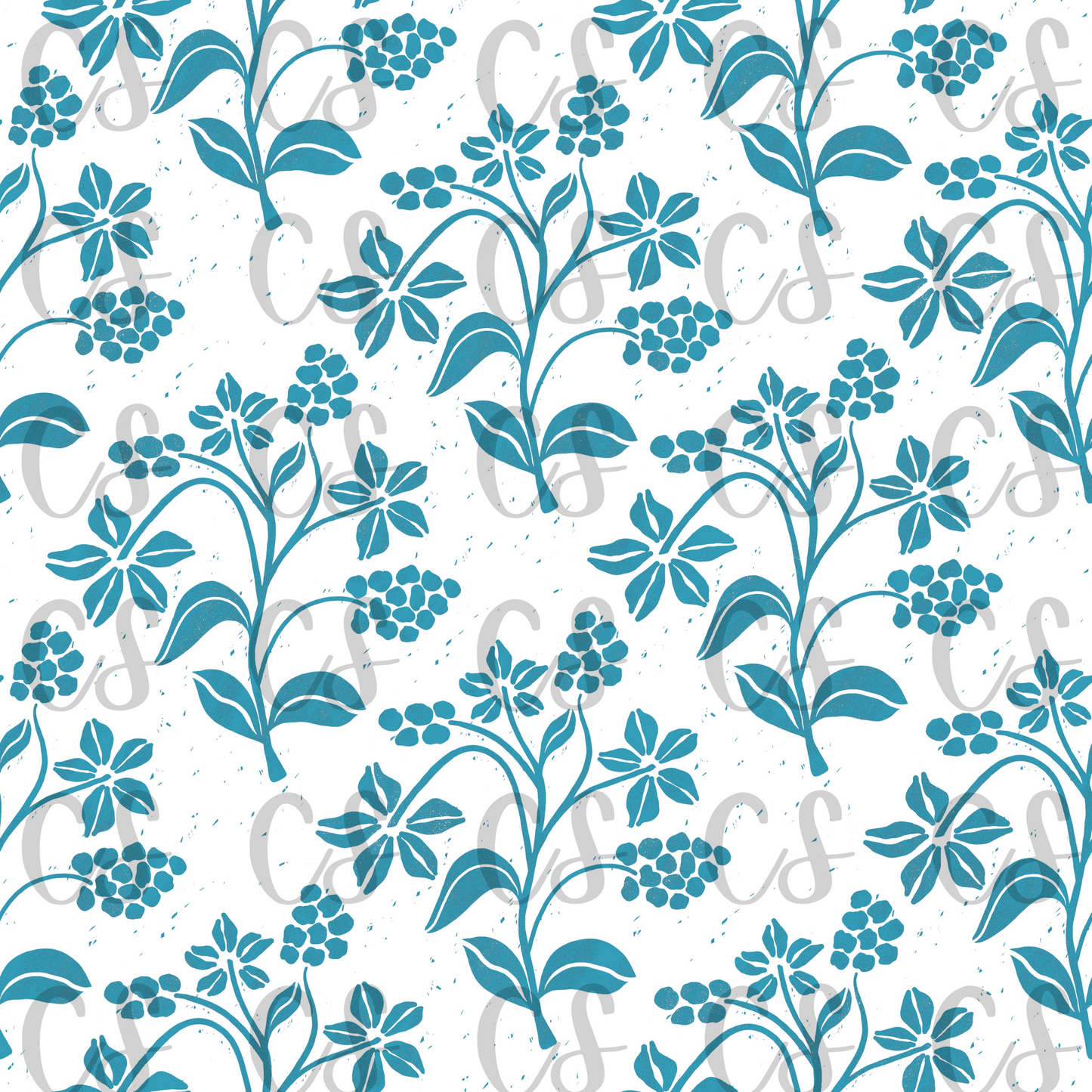 Hand Drawn Flowers and Stems Seamless File, baby shower, apparel, summertime, digital download, sublimation, blankets, PNG