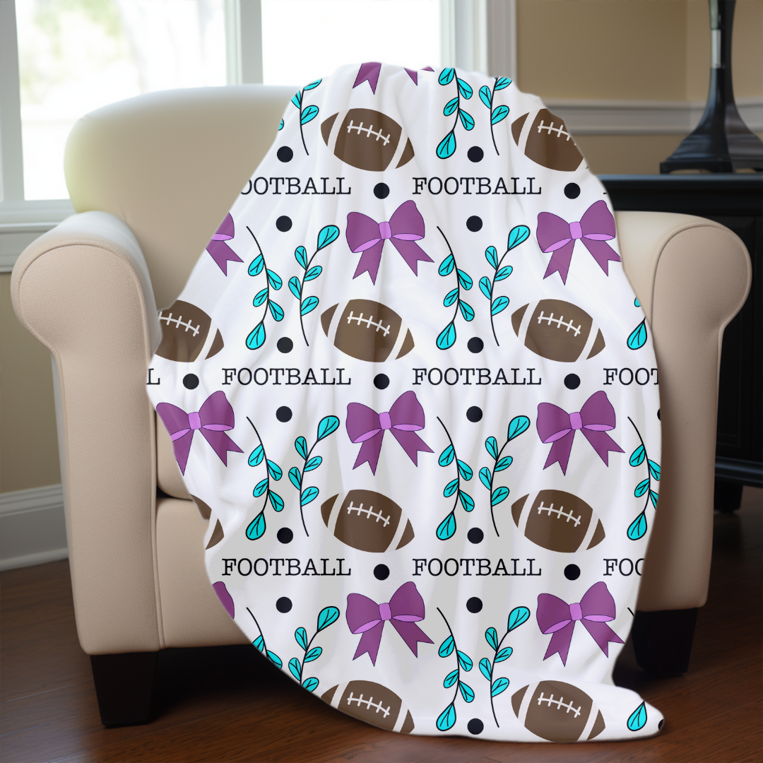 Footballs n Bows Hand Drawn Digital Seamless File, Pink Bow, Sport, Invitations, Surface Design, Digital Artwork