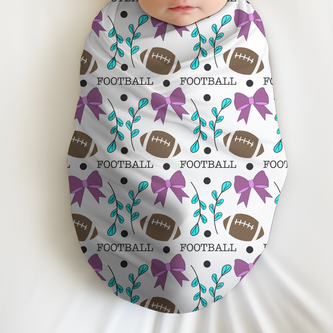 Footballs n Bows Hand Drawn Digital Seamless File, Pink Bow, Sport, Invitations, Surface Design, Digital Artwork